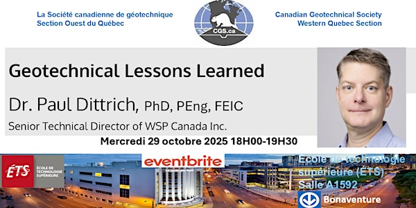 Geotechnical Lessons Learned | École de technologie supérieure (ÉTS)