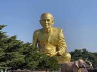 Gigantic Gold Monk Statue in Khao Yai 