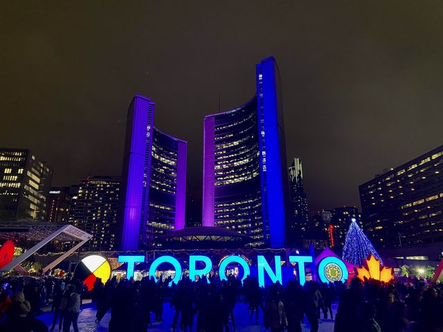 Awesome Lights Toronto Old City Hall at night