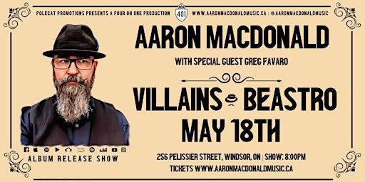 AARON MACDONALD with Special Guest GREG FAVARO - LIVE @ VILLAINS BEASTRO | Villains Beastro