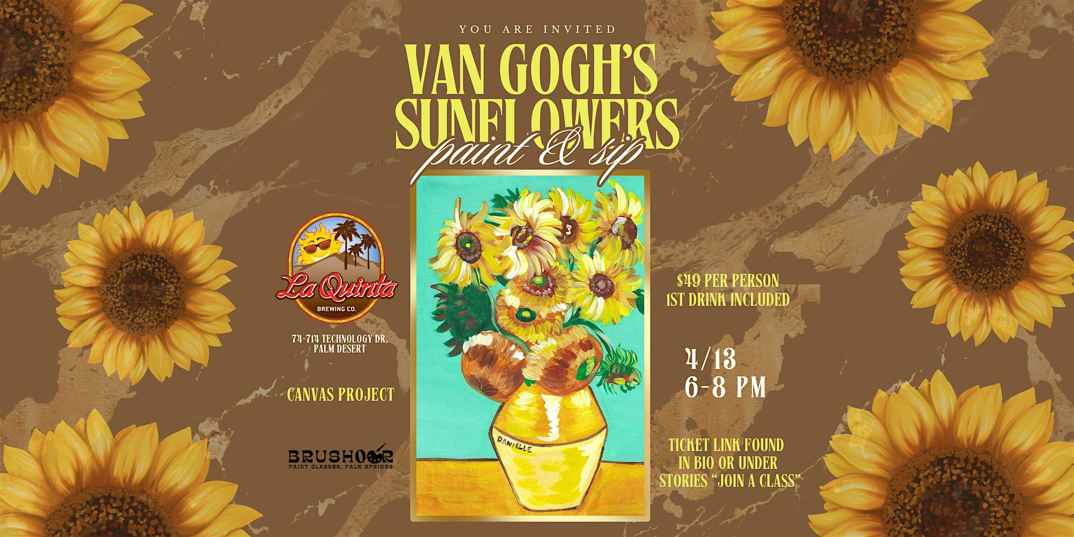 Van Gogh's Sunflowers at the La Quinta Brew | La Quinta Brewing Co.