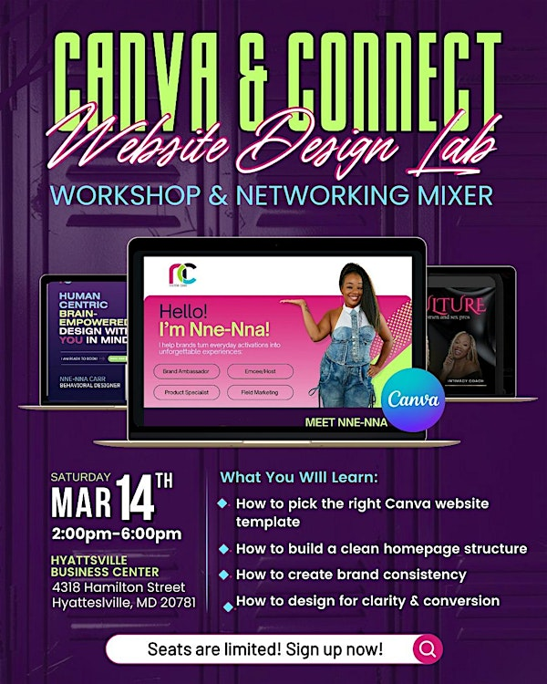 Canva & Connect: Website Design Lab & Networking Mixer | Hyattsville Business Center