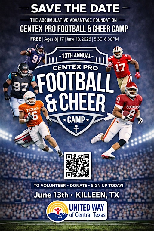 13th  Annual CenTex Pro Football/Cheer Camp | Leo Buckley Stadium