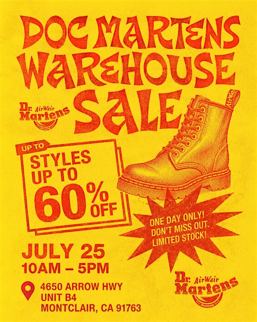 Dr. Marten's Warehouse Sale | 4650 Arrow Hwy