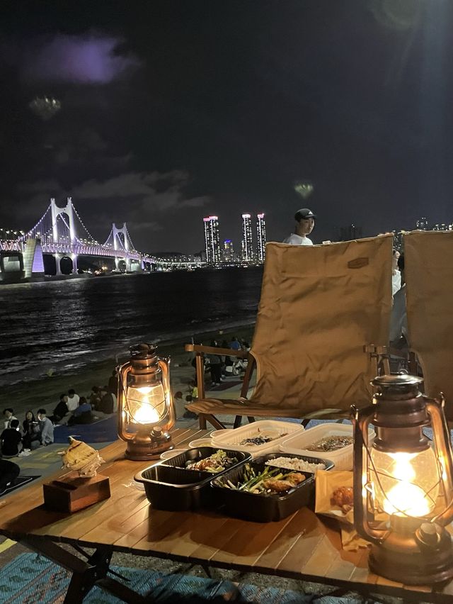 부산 광안리 수변공원 밤 피크닉🌉