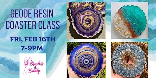 Geode Resin Coasters | Brushes & Bubbly - Paint Party
