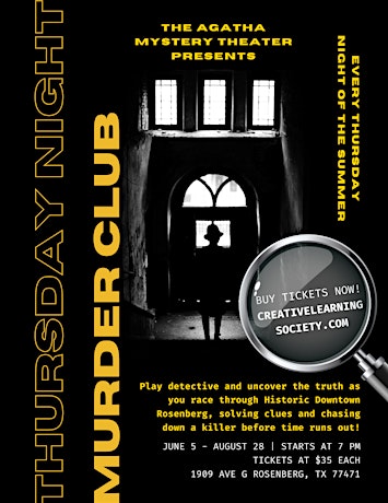 The Thursday Night Murder Club - A Murder Mystery Scavenger Hunt | The Agatha Mystery Dinner Theater at Creative Learning Society