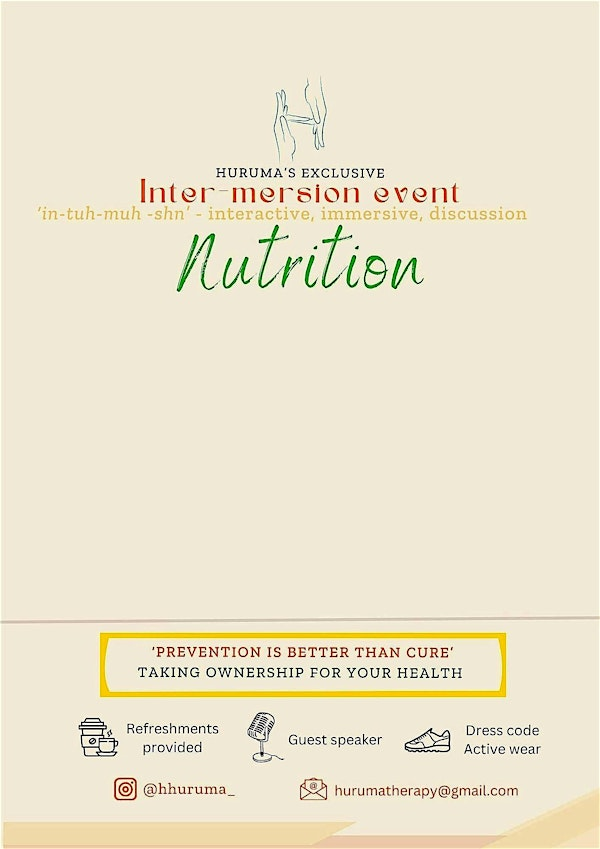 Nutrition Inter-mersion | Osmani Trust - 1st Floor