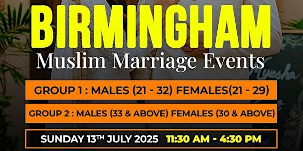 Muslim Marriage Event Birmingham - 2 Age Groups | Tipu Sultan Majestic Dining