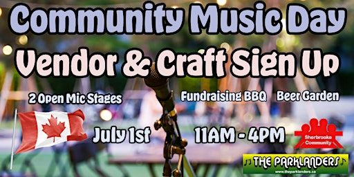 Community Music Day Vendor & Craft Fair- Vendor Sign Up | Sherbrooke Community League