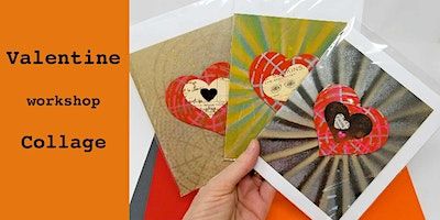 Handmade Valentines/ Collage / Sewn Paper Hearts | Tree House Studio