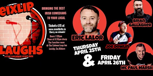 Leixlip Laughs Friday April 26th | The Salmon Leap Inn