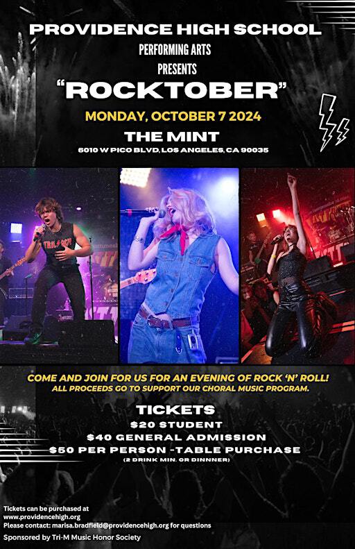 Providence High School presents Rocktober at The Mint | The Mint