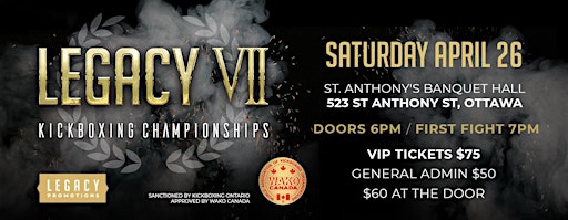 LEGACY VII KICKBOXING CHAMPIONSHIPS | Preston Event Centre