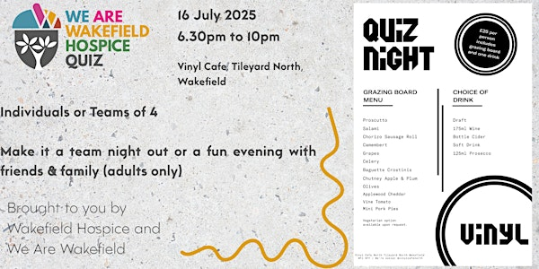 WE ARE WAKEFIELD HOSPICE QUIZ! | Vinyl Cafe North
