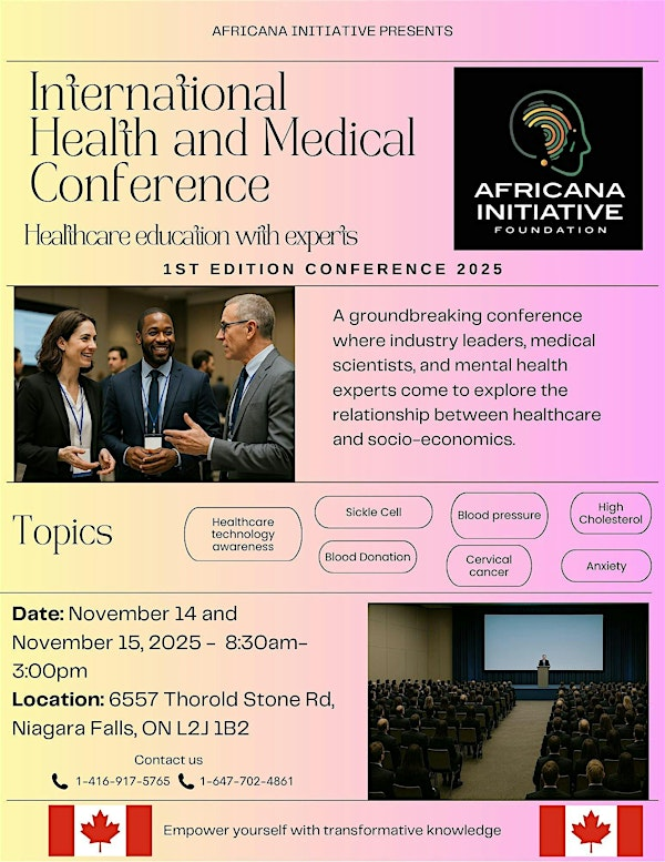 International Health and Medical Conference (Day 1) | 6557 Thorold Stone Rd