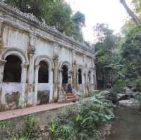 Temple on the mountain built into nature 