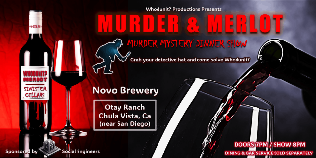 Murder & Merlot - Murder Mystery Dinner Show | Novo Brazil Brewing - Otay Ranch