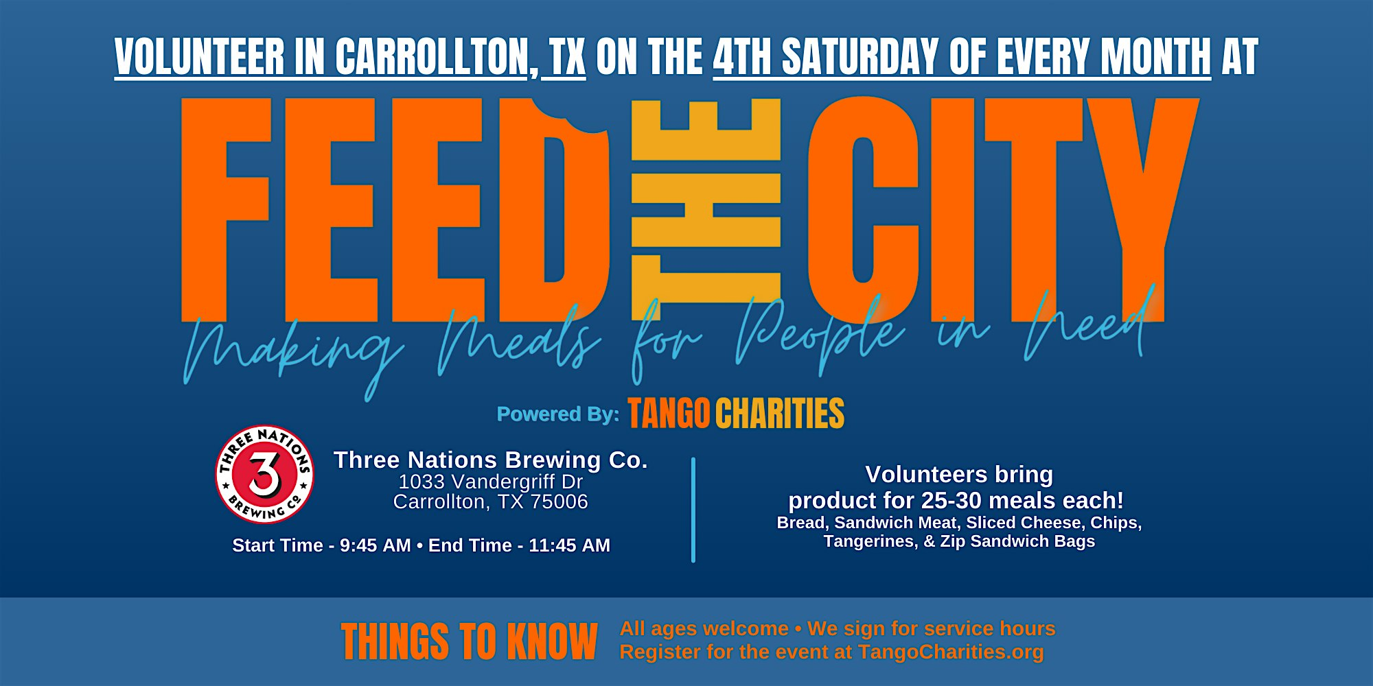 Feed The City Carrollton: Making Meals for People In Need | 3 Nations Brewing