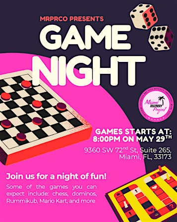 Game Night (Miami Recovery Project) | 9360 Sunset Dr suite 265