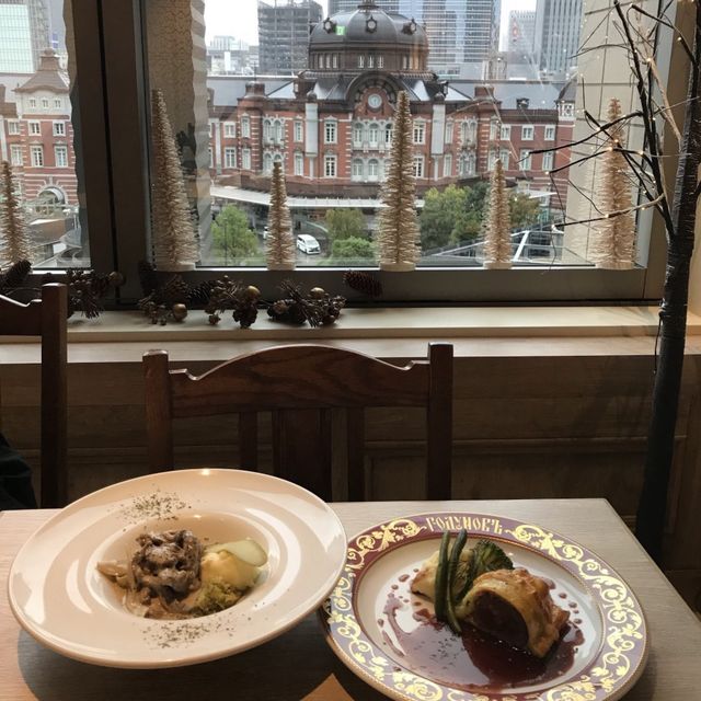【東京駅】東京駅の絶景とコース料理が楽しめるレストラン♡