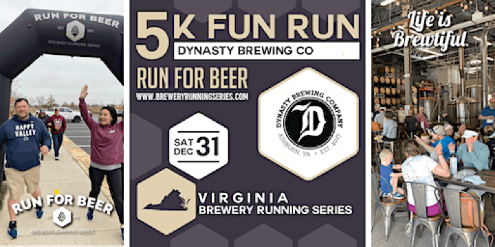 0.5k Beer Run x Dynasty Brewery x NYE Brunch | 2023 VA Brewery Run | Dynasty Brewing