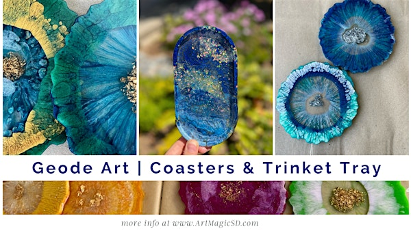 Epoxy Resin Art : Gorgeous Geode Coasters | San Diego | Art Magic Studio