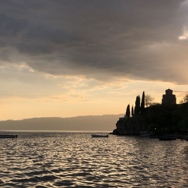 Romantic sunset spot in Ohrid 