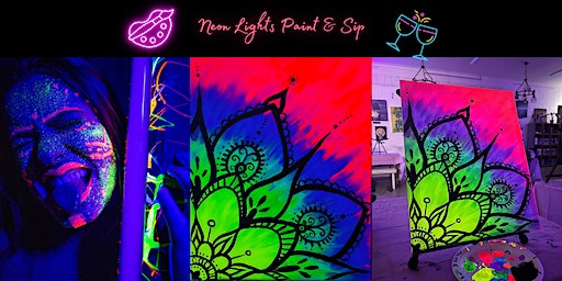 Neon Paints & UV Lights Paint & Sip - Mandala | Paintelaide - Adelaide's Paint and Sip Studio