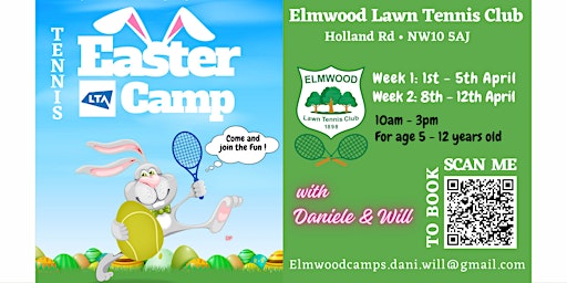 Elmwood Juniors Easter Tennis Camps with Daniele & Will | Elmwood Lawn Tennis Club, Holland Road, London, UK