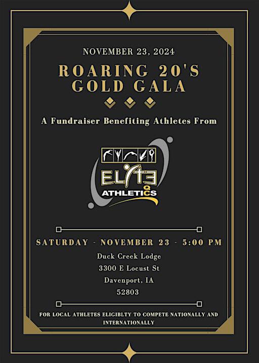 Elite Athletics QC - Roaring 20's - Fundraiser/Gold Gala 2024 | Duck Creek Lodge