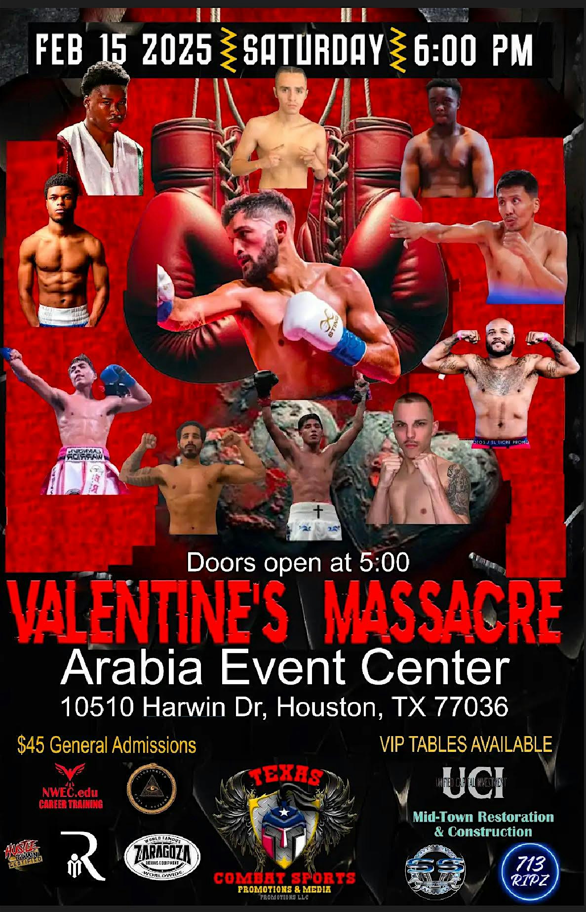 Valentine's Massacre Presented by Texas Combat Sports LLC. | Arabia Event Center