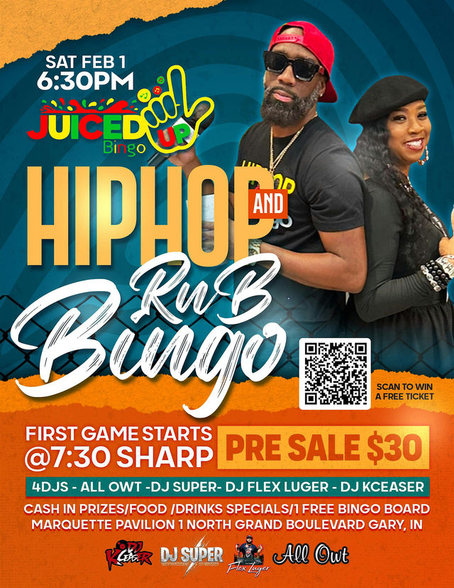 Juiced Up Hip Hop and RNB Bingo | Marquette Park Pavilion