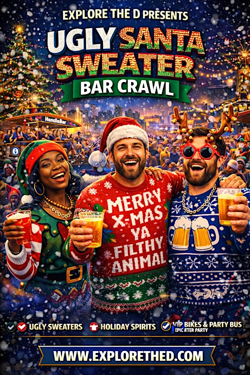 Sleigh the D: Ugly Sweater Bar Crawl | Detroit Shipping Company