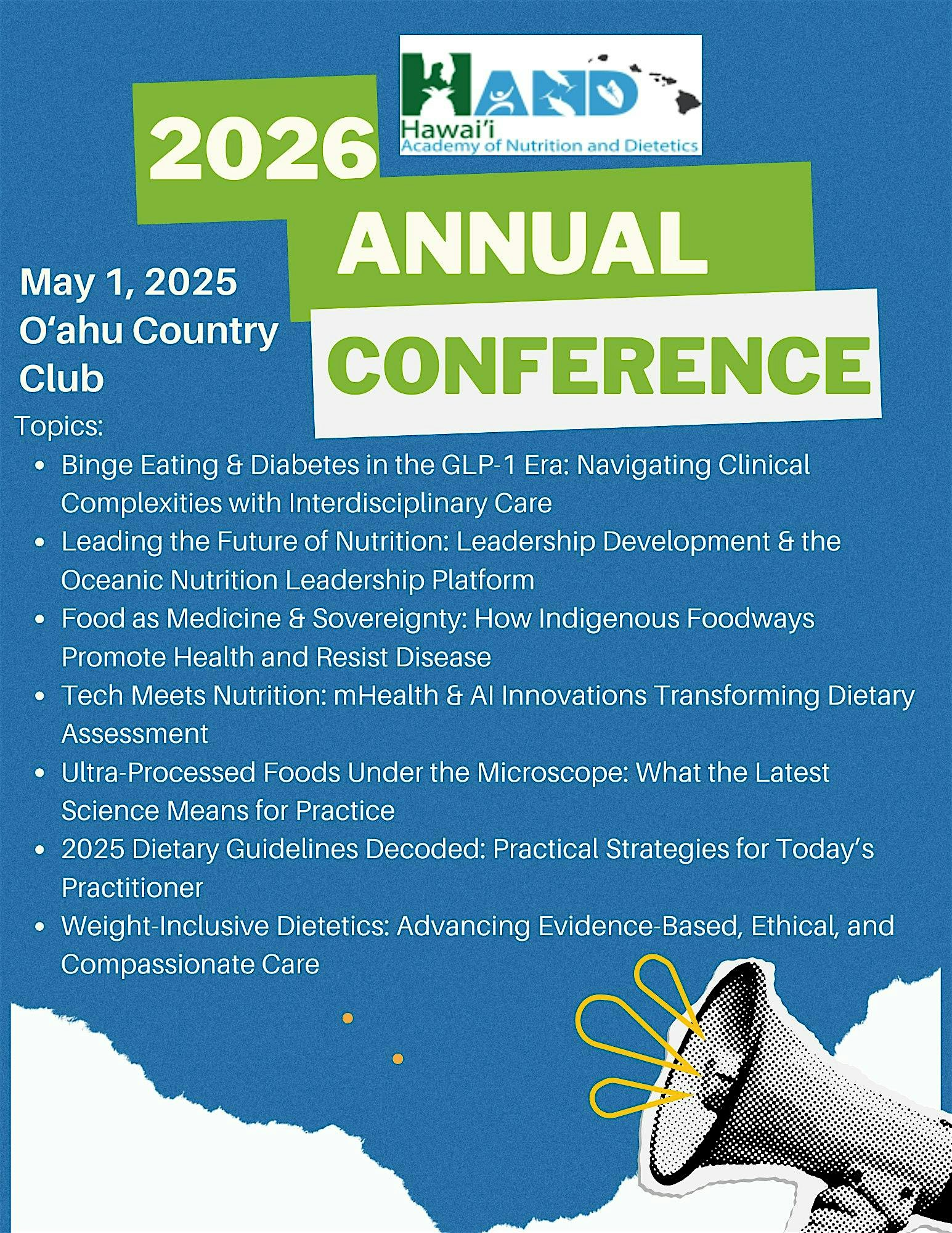 2026 Hawai'i Academy of Nutrition and Dietetics Annual Conference | Oahu Country Club