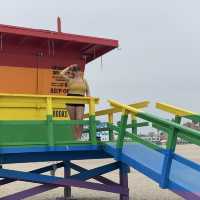 The Pride Lifeguard stand in Santa Monica