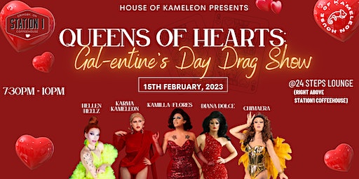 Queens of Hearts: Galentine's Day Drag Show | 24 Steps Lounge