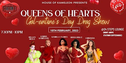 Queens of Hearts: Galentine's Day Drag Show | 24 Steps Lounge