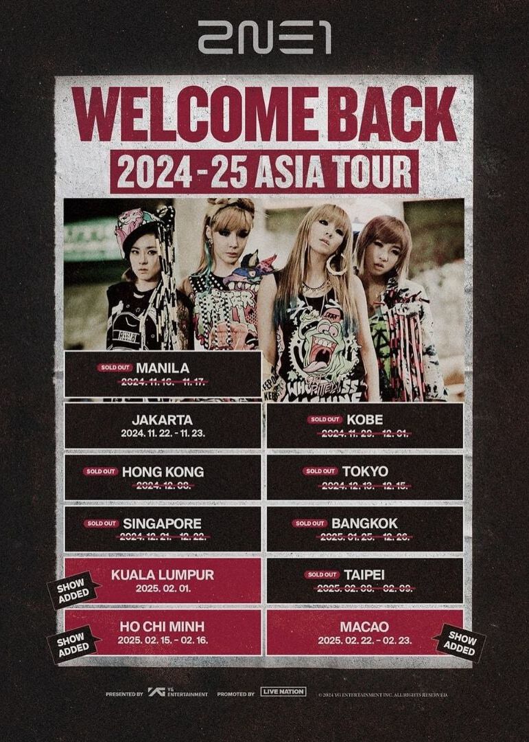 2NE1演唱會2025吉隆坡站 | 2024-25 2NE1 ASIA TOUR [WELCOME BACK] IN KUALA LUMPUR | 待公布