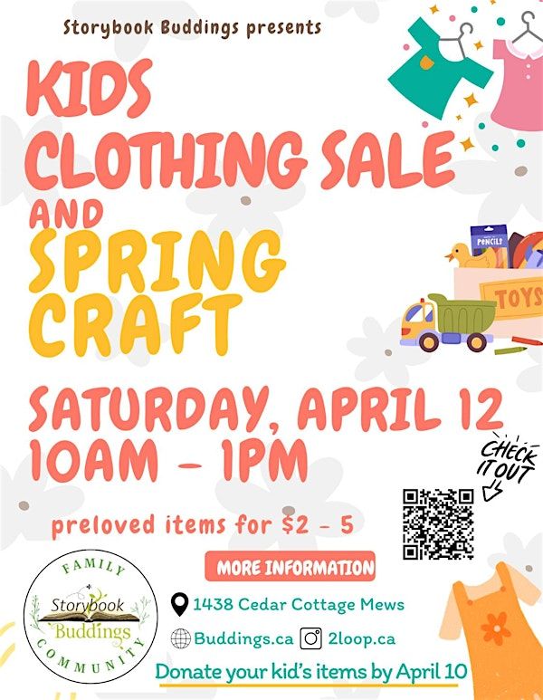 April Kids Clothing Sale & Spring Craft | Storybook Buddings