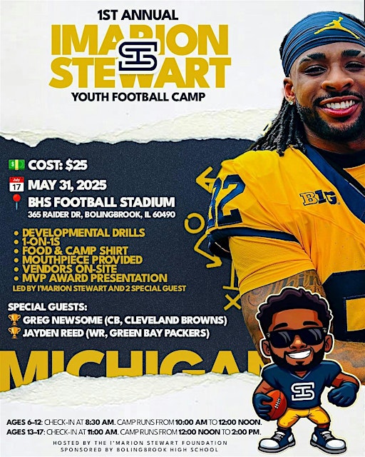 I’Marion Stewart 1st Annual Youth Football Camp | Bolingbrook High School Stadium