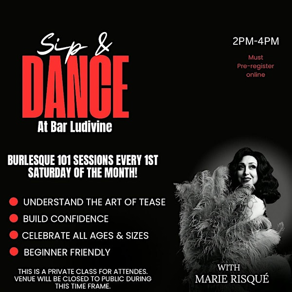 Sip & Dance Burlesque Class 101 | Bar Ludivine