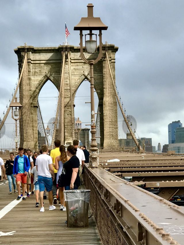 Beautiful Brooklyn bridge on the East River