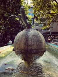 Enjoy the fountains in Old Town Mainz