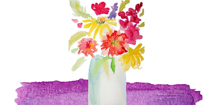 Flower Vase Watercolor Painting Class | Expressive Brush Art Studio