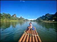 Bamboo raft ride on the Li river