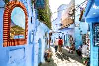 Colorful and lively town of Asilah, Tangier, Morocco.