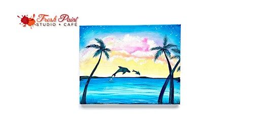 In-Studio Paint Night - Sunset Beach Holiday Getaway with Dolphins | Fresh Paint Studio + Cafe Toronto