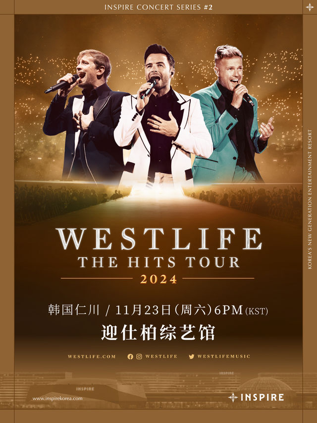 INSPIRE CONCERT SERIES #2 : 西城男孩WESTLIFE “THE HITS TOUR”｜演唱會 | INSPIRE ARENA 迎仕柏綜藝館
