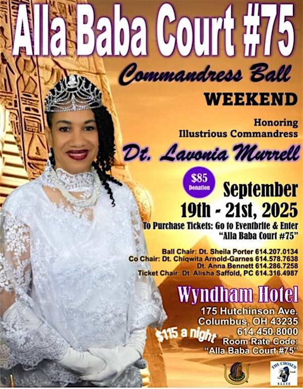 ALLA BABA COURT #75, Illustrious Commandress Ball | DoubleTree by Hilton Hotel Columbus - Worthington